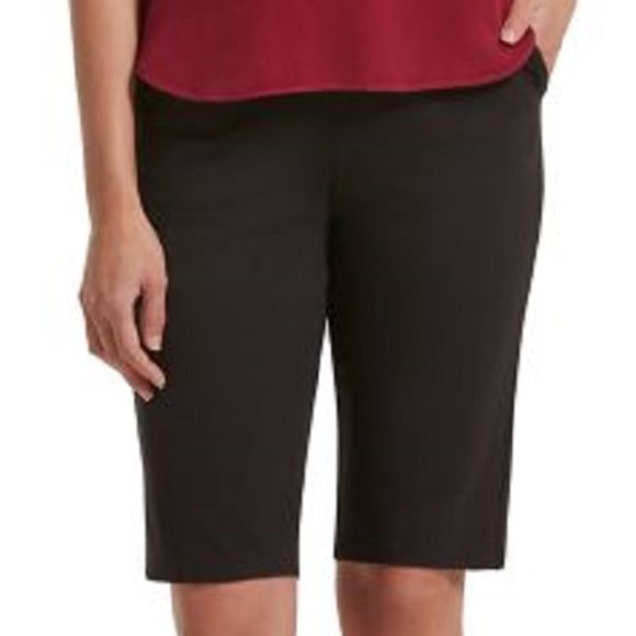 HUE U21413 Work Ponte High Waist Long Shorts Black - Picture 1 of 3